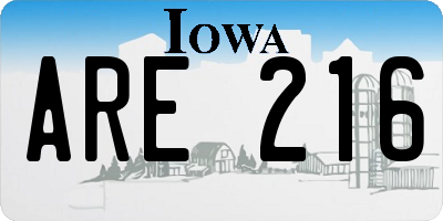IA license plate ARE216