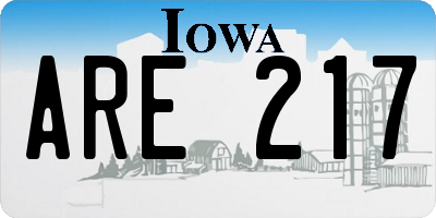 IA license plate ARE217