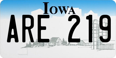 IA license plate ARE219