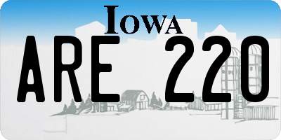 IA license plate ARE220