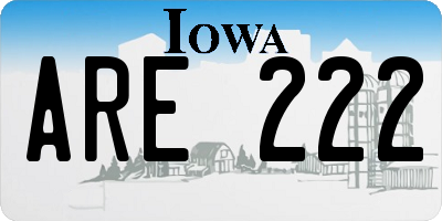 IA license plate ARE222