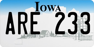 IA license plate ARE233