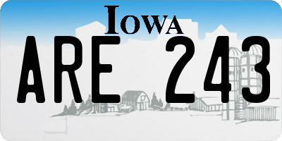 IA license plate ARE243