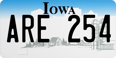 IA license plate ARE254