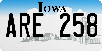 IA license plate ARE258