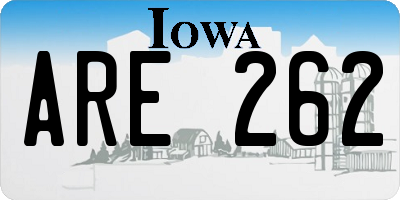 IA license plate ARE262