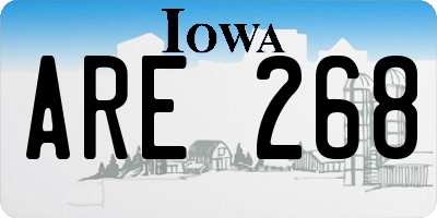 IA license plate ARE268