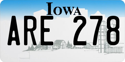 IA license plate ARE278