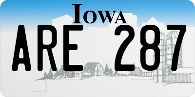 IA license plate ARE287