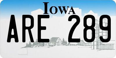 IA license plate ARE289