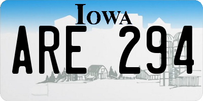 IA license plate ARE294