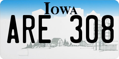 IA license plate ARE308