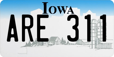 IA license plate ARE311
