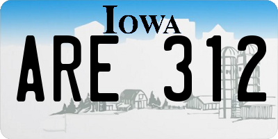 IA license plate ARE312