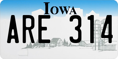 IA license plate ARE314
