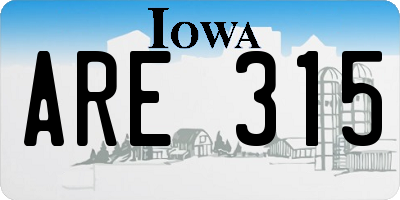 IA license plate ARE315