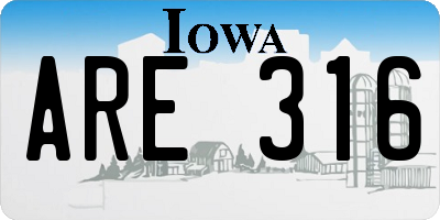 IA license plate ARE316