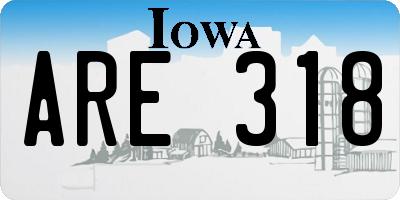 IA license plate ARE318