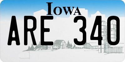 IA license plate ARE340