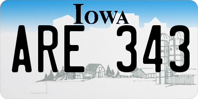 IA license plate ARE343
