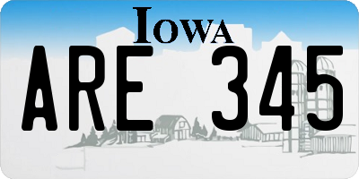 IA license plate ARE345