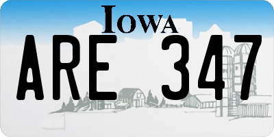 IA license plate ARE347