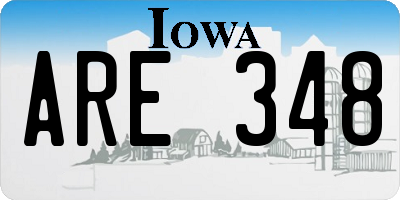 IA license plate ARE348