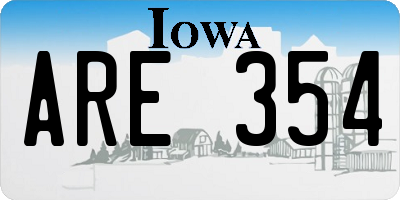IA license plate ARE354