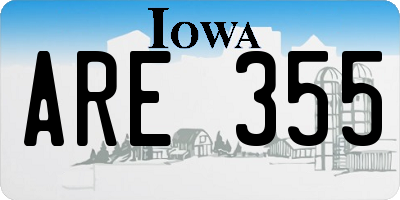 IA license plate ARE355