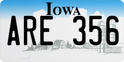 IA license plate ARE356