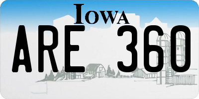 IA license plate ARE360