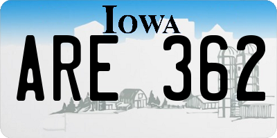 IA license plate ARE362