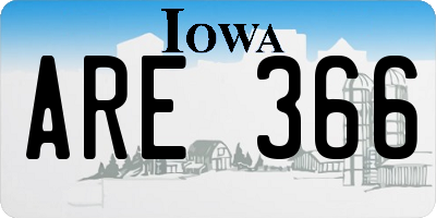 IA license plate ARE366