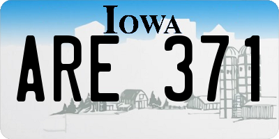 IA license plate ARE371