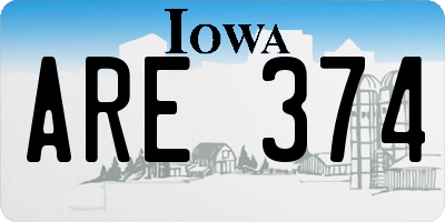 IA license plate ARE374