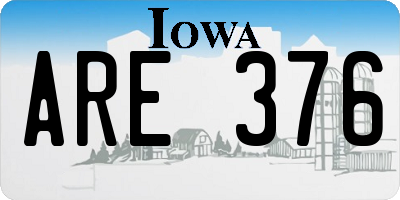 IA license plate ARE376
