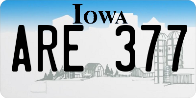 IA license plate ARE377