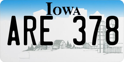 IA license plate ARE378