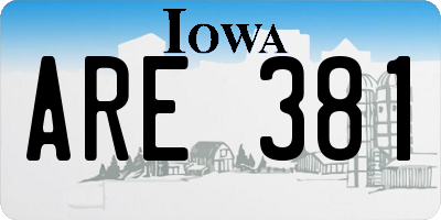 IA license plate ARE381
