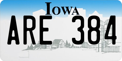 IA license plate ARE384