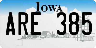 IA license plate ARE385