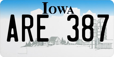 IA license plate ARE387