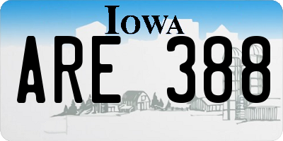 IA license plate ARE388