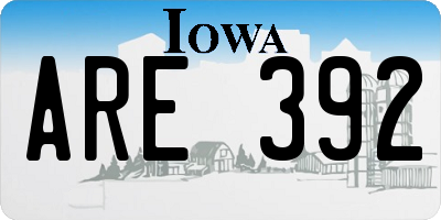 IA license plate ARE392