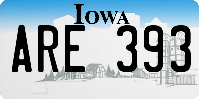 IA license plate ARE393