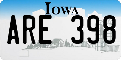 IA license plate ARE398