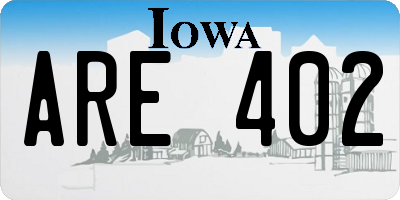 IA license plate ARE402