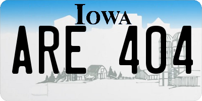 IA license plate ARE404