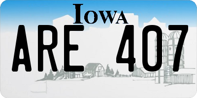 IA license plate ARE407