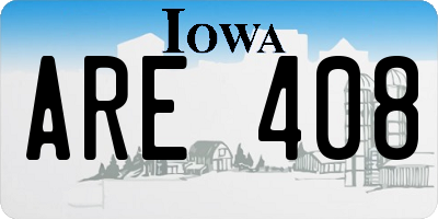 IA license plate ARE408